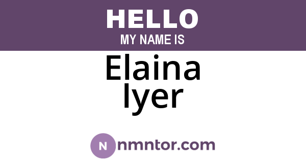 Elaina Iyer
