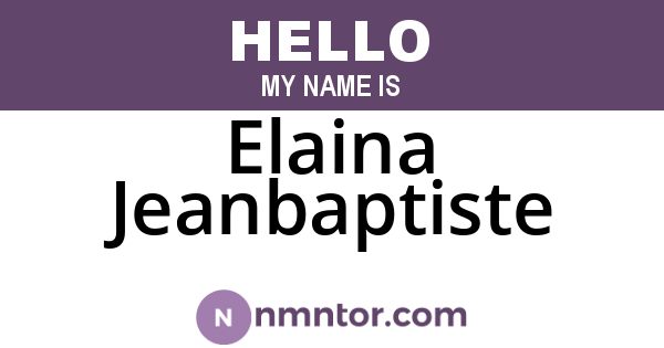 Elaina Jeanbaptiste