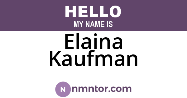 Elaina Kaufman
