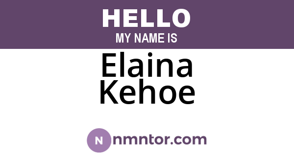 Elaina Kehoe