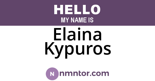 Elaina Kypuros