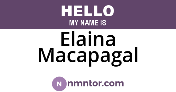 Elaina Macapagal