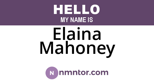 Elaina Mahoney