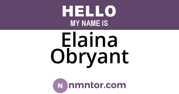 Elaina Obryant