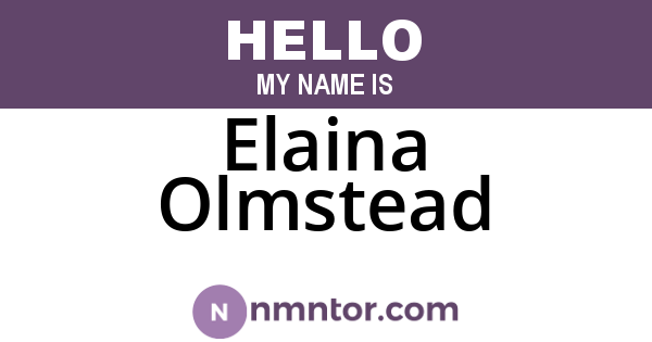 Elaina Olmstead