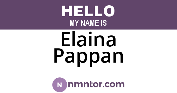 Elaina Pappan