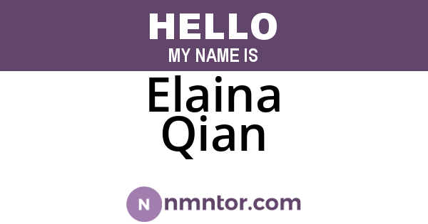 Elaina Qian