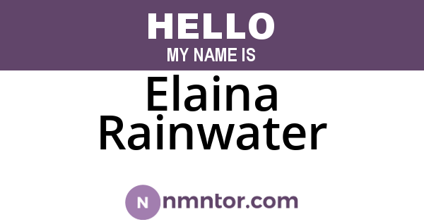 Elaina Rainwater