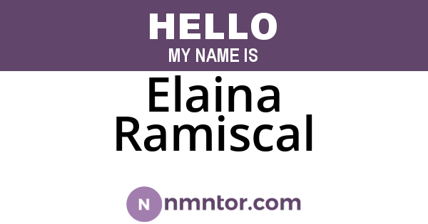 Elaina Ramiscal