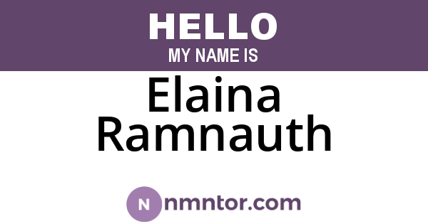 Elaina Ramnauth