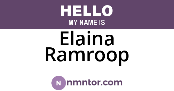 Elaina Ramroop