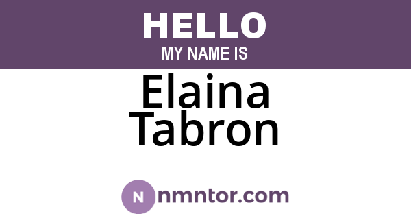 Elaina Tabron