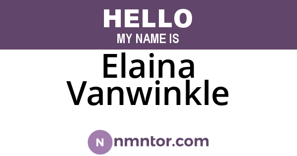 Elaina Vanwinkle