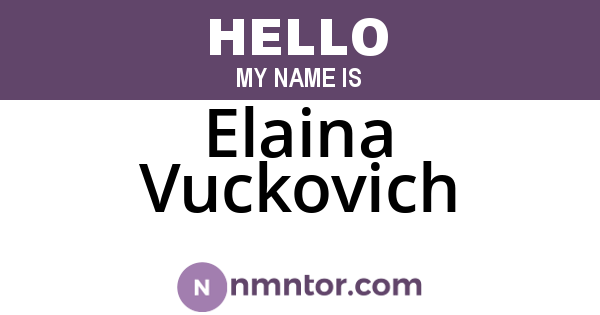 Elaina Vuckovich