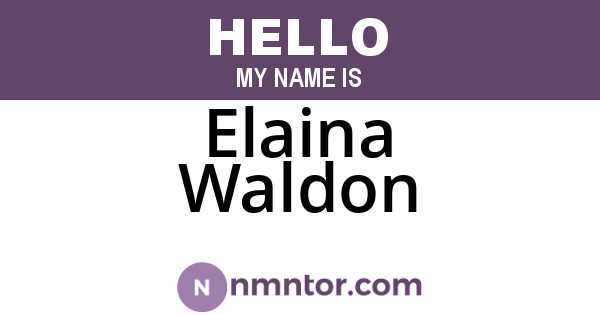 Elaina Waldon