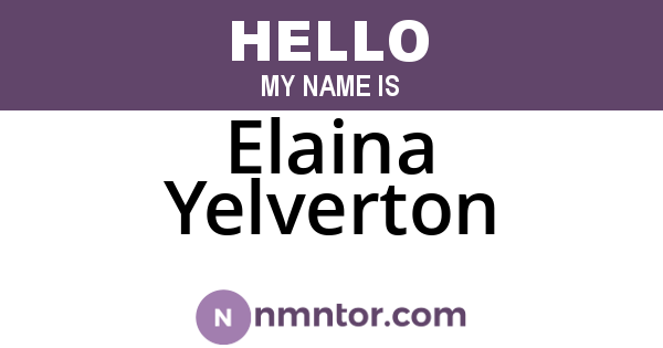 Elaina Yelverton
