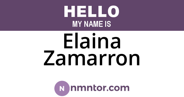 Elaina Zamarron