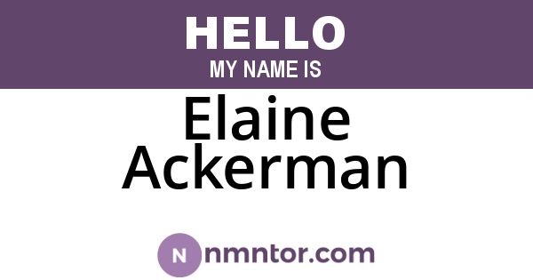 Elaine Ackerman