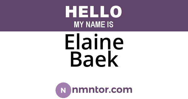 Elaine Baek