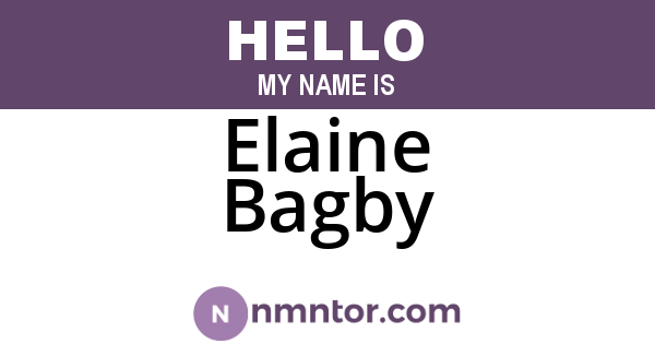 Elaine Bagby