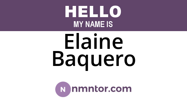 Elaine Baquero