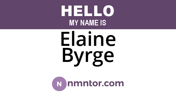 Elaine Byrge