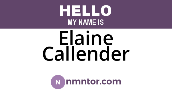 Elaine Callender