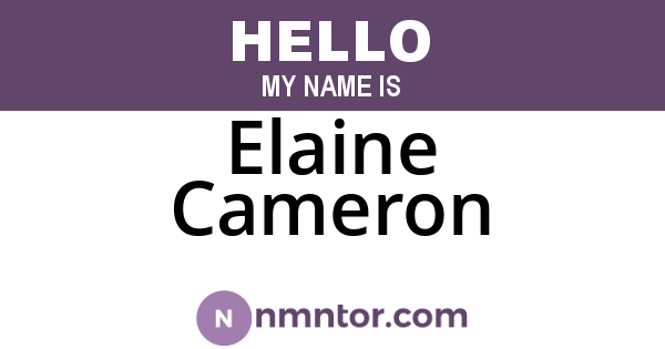 Elaine Cameron