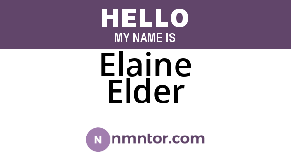 Elaine Elder