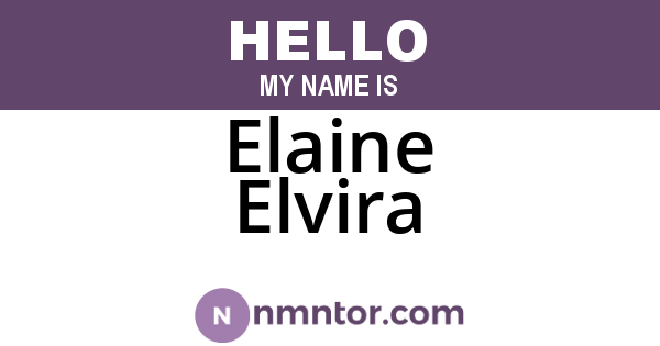 Elaine Elvira