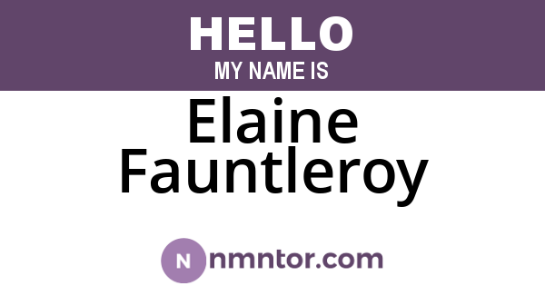 Elaine Fauntleroy