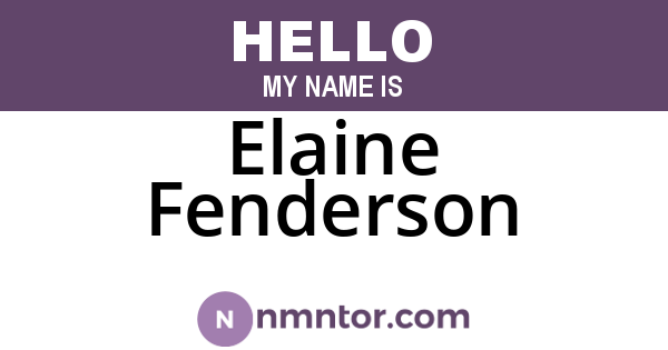 Elaine Fenderson