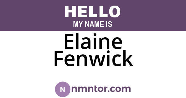 Elaine Fenwick