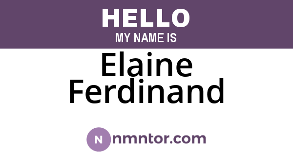 Elaine Ferdinand