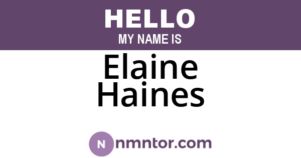 Elaine Haines