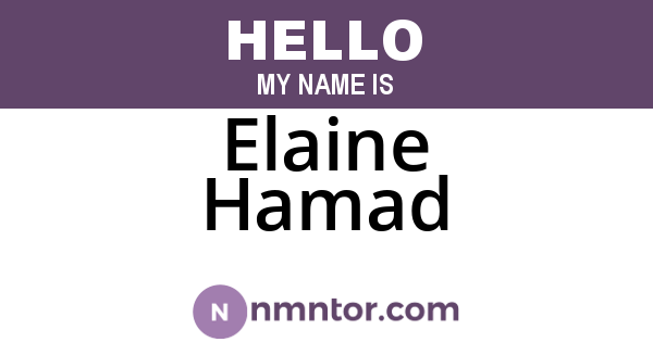Elaine Hamad