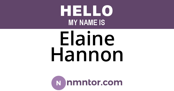 Elaine Hannon