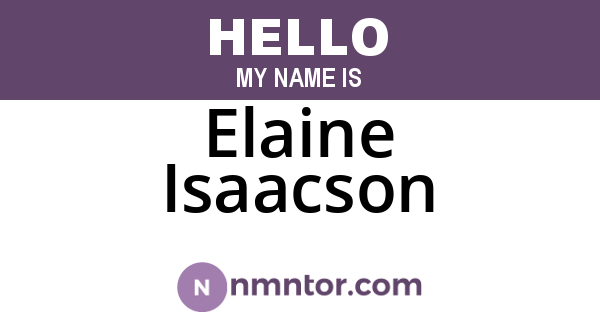 Elaine Isaacson