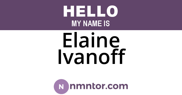 Elaine Ivanoff