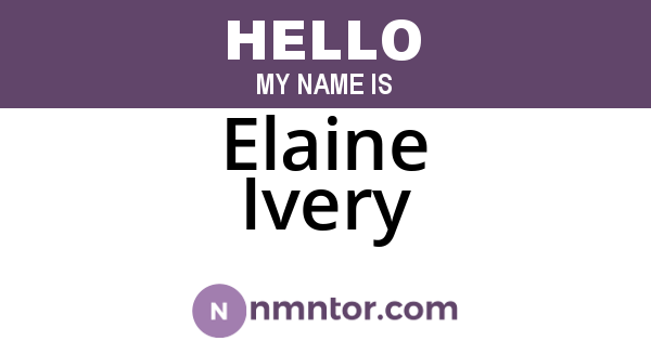 Elaine Ivery