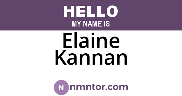 Elaine Kannan