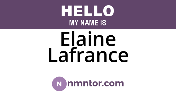 Elaine Lafrance