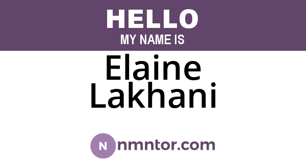 Elaine Lakhani