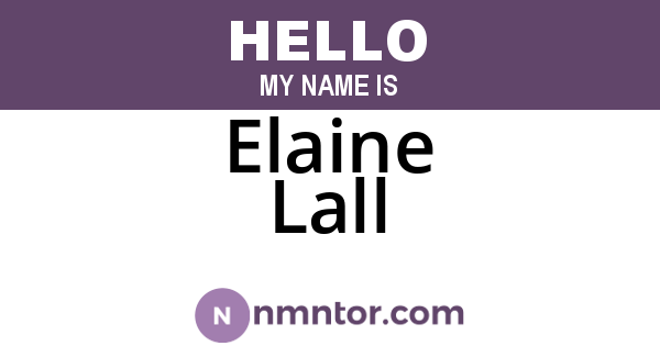 Elaine Lall