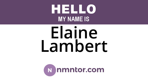 Elaine Lambert