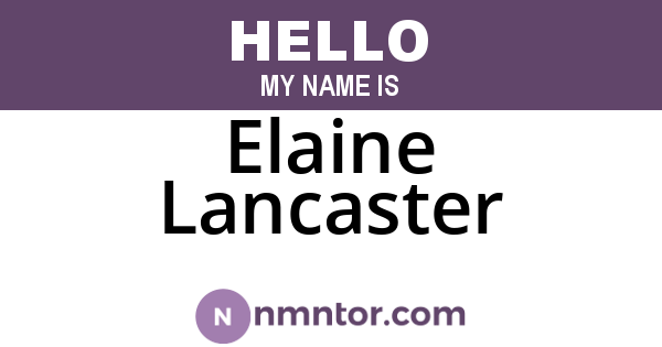 Elaine Lancaster