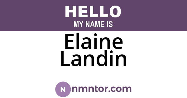 Elaine Landin