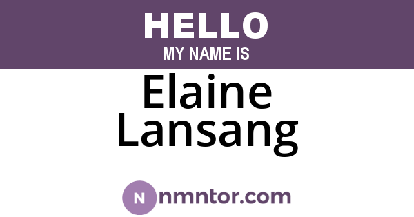 Elaine Lansang