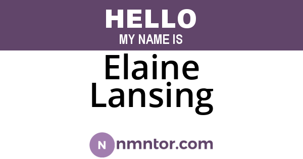 Elaine Lansing