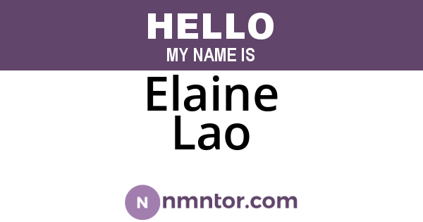Elaine Lao